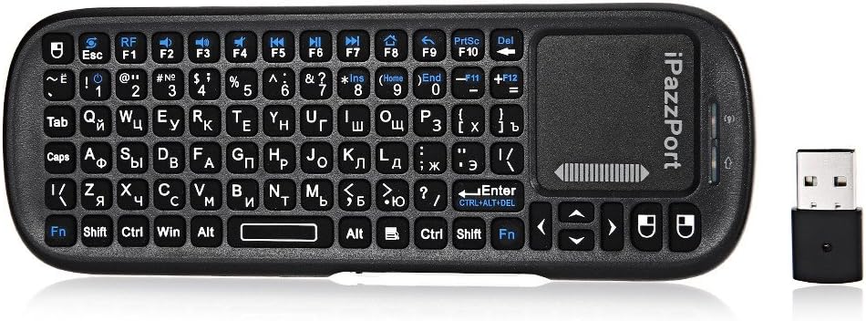 iPazzPort Wireless Mini Keyboard With Touchpad 10 Meters Range Bluetooth Control Great for Android TV Box, Raspberry Pi 3 and HTPC and XBMC