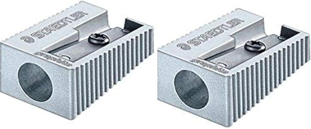 Staedtler Single Hole Aluminium Pencil Sharpener Twin Pack