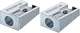 Staedtler Single Hole Aluminium Pencil Sharpener Twin Pack