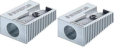Staedtler Single Hole Aluminium Pencil Sharpener Twin Pack