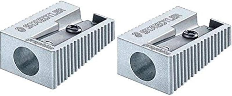 Staedtler Single Hole Aluminium Pencil Sharpener Twin Pack