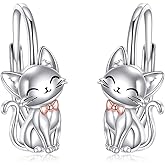 ZPMMPZ Animal Leverback Earrings 925 Sterling Silver Hoop Huggie Earrings Flower Jewelry Gifts For Women