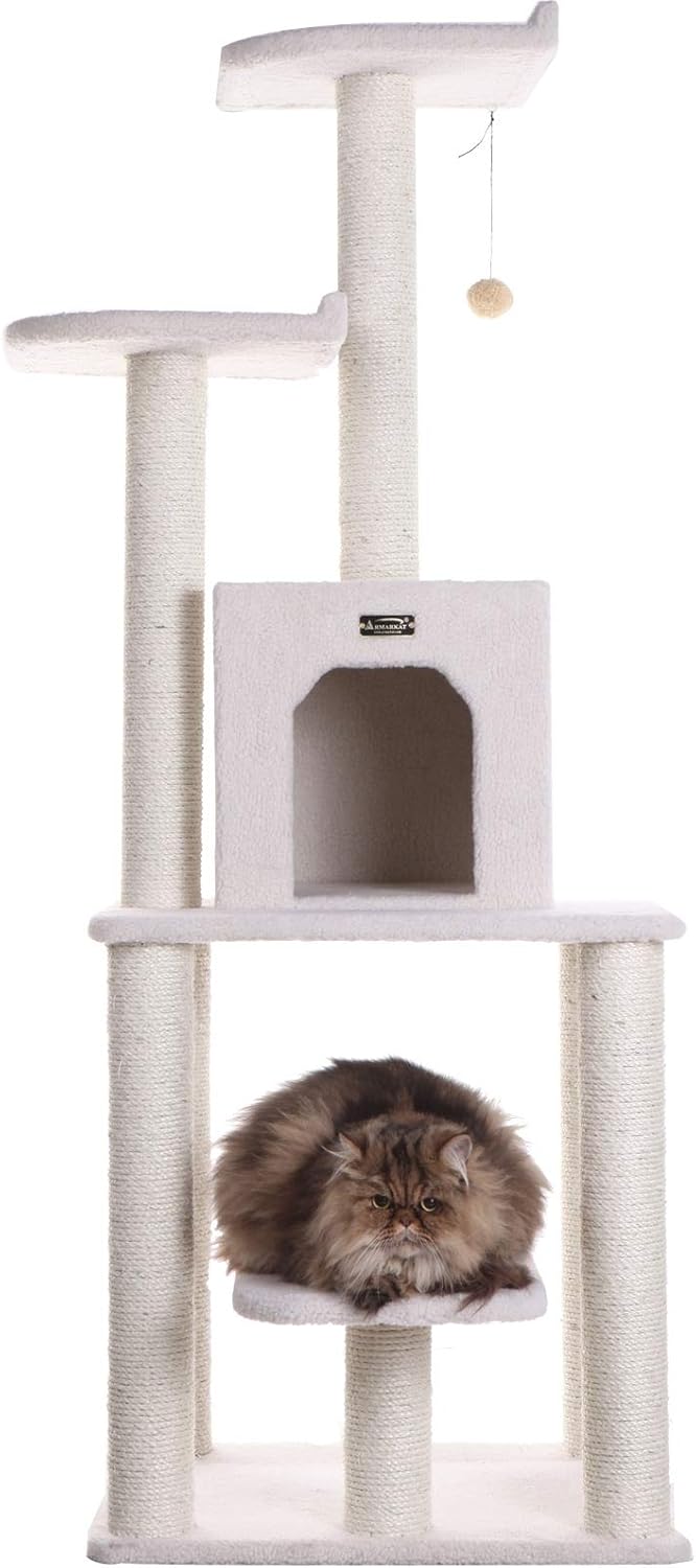 Armarkat 62-Inch Cat Tree, Model B6203, Ivory : Cat Tower : Pet Supplies
