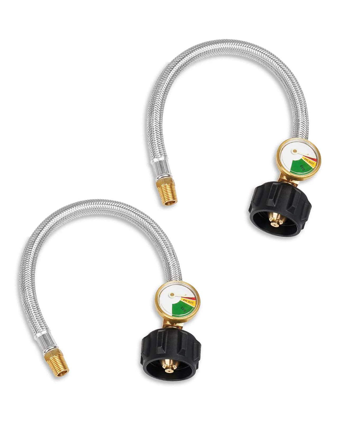 Buy PRO 15Inch RV Propane Hose with Gauge, Stainless Braided Camper