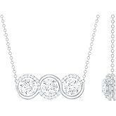 Rosec Jewels Certified Moissanite Pendant With Silver Chain, D-Vs1 Quality, Moissanite Promise Necklace - Gift For Special Occasions
