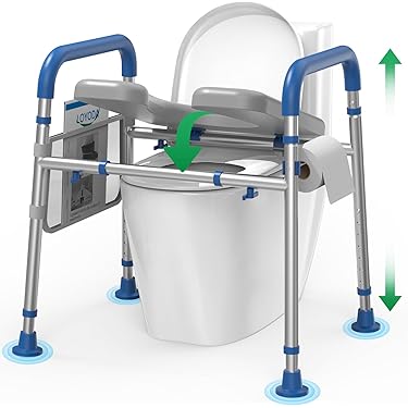 Toilet Seat Risers For Seniors, FSA HSA Raised Handicap Toilet Seat With Handles Over Toilet