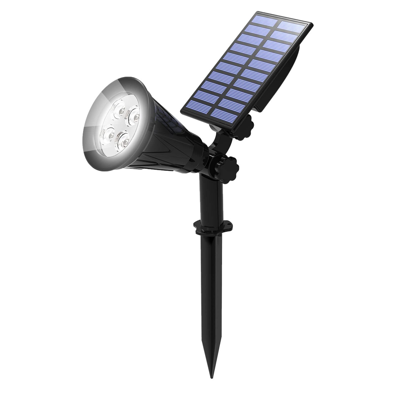 T-SUN LED Solar Spotlights, Super Bright 250LM Outdoor Security Garden Landscape Lamps, Daylight 6000K, Auto-on at Night/Auto-Off by Day,180°Angle Adjustable for Patio,Tree,Deck,Wall, Pool Area
