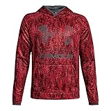 Under Armour Boys' Armour Fleece Printed Big Logo Hoodie, Red /Graphite, Youth Large
