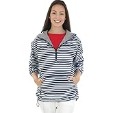 Charles River Apparel Women's Chatham Anorak, Navy/White Stripe, XXS