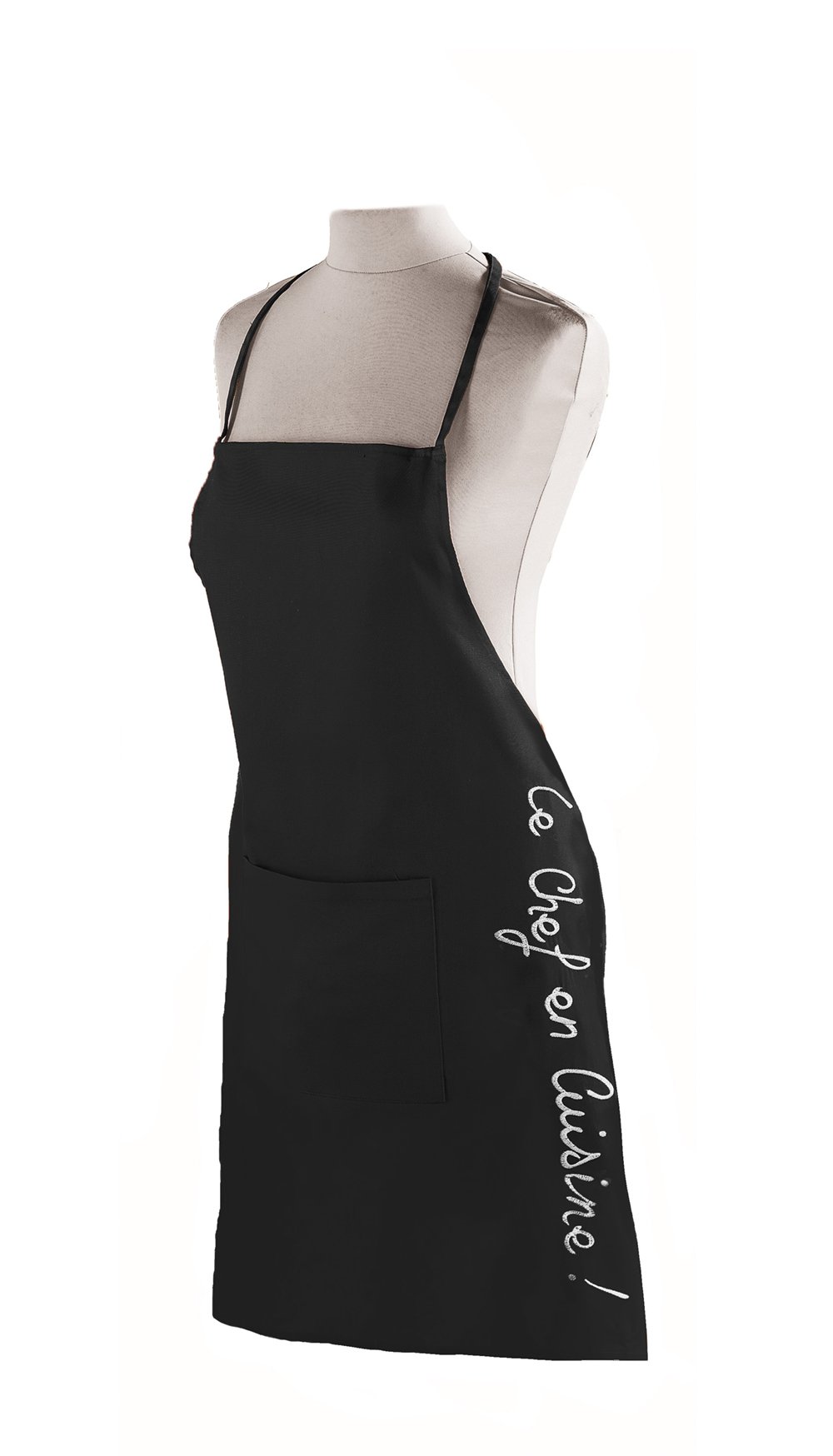 Ligne Decor 60 x 84 cm Cotton Pocket Cuistot Apron, Noir Black