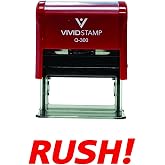 Rush Self Inking Rubber Stamp (Red Ink) - Large