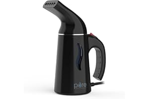 Pure Enrichment PureSteam Portable Fabric Steamer - Handheld Travel Garment Steamer Removes Wrinkles & is Safe on All Fabrics - Fast-Heating, Lightweight, Auto Safety Shut-Off, & Long Cord (Black)