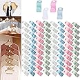 Clothes Hanger Connector Hooks, 80PCS Sturdy Mini Cascading Hanger Hooks, Thickened 20lbs Space Saving Closet Hanger Organizer, Hanger Extender Clips, 4-Color Hanger Connection Hooks for Closet