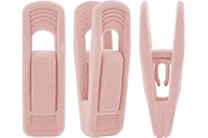 Trgowaul Light Pink Velvet Hangers - Strong Finger Clips for Thin Hangers, Perfect for Suits, Skirts, Pants & Baby Clothes