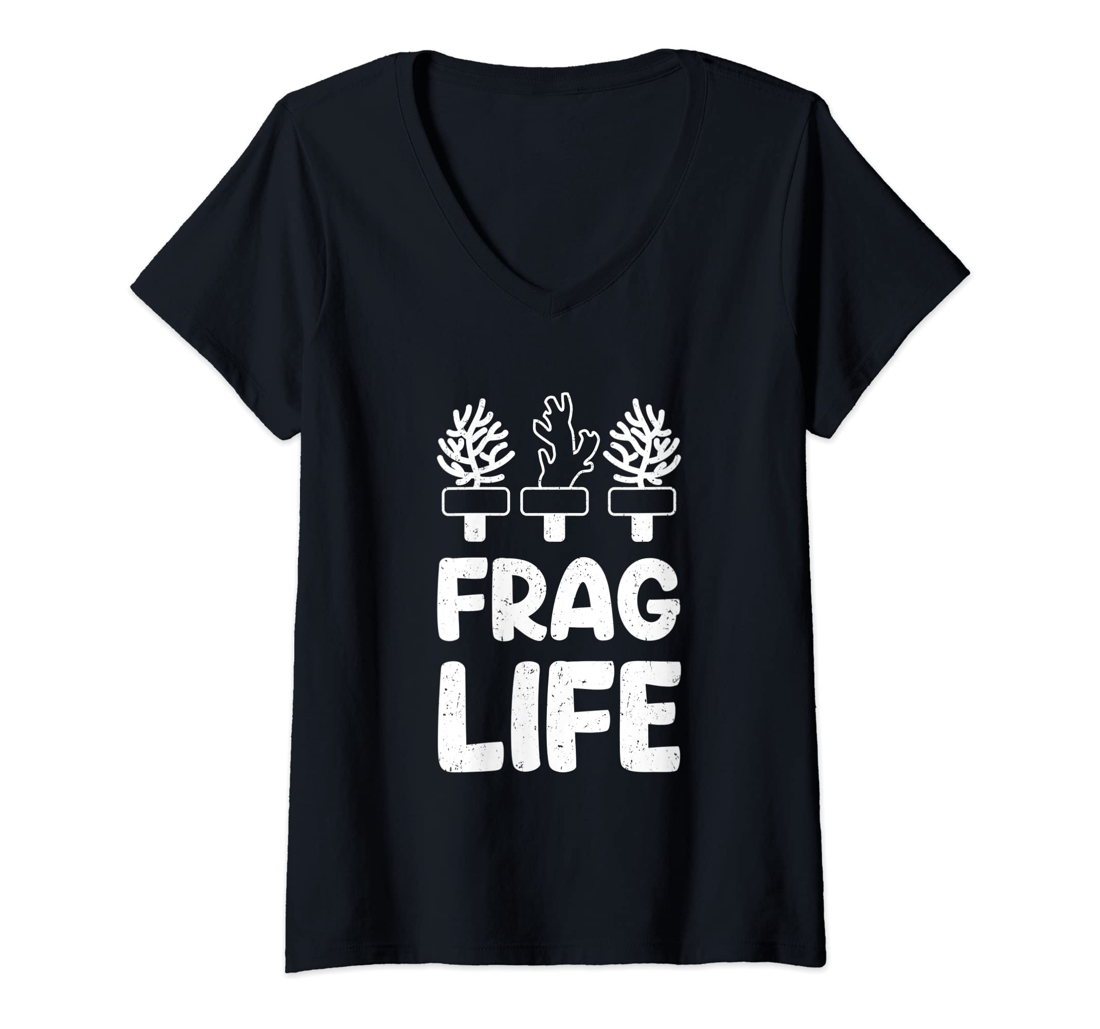 Womens Aquarium Outfit Aquarist Fish Tank Fishkeeping Coral V-Neck T-Shirt