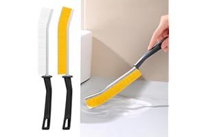 2 PCS Cleaning Gap Brush Set Narrow Crevice Scrub Brush with Stiff Bristles Handle Detail Cleaning Brushes for Home,White,Yel