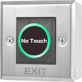 Infrared Sensor Exit Button IR Door Release Touch-Free Switch No Touch Exit Button with LED Light Indicator for Door Access Control (3.39'' x 3.39'' with Back Box)