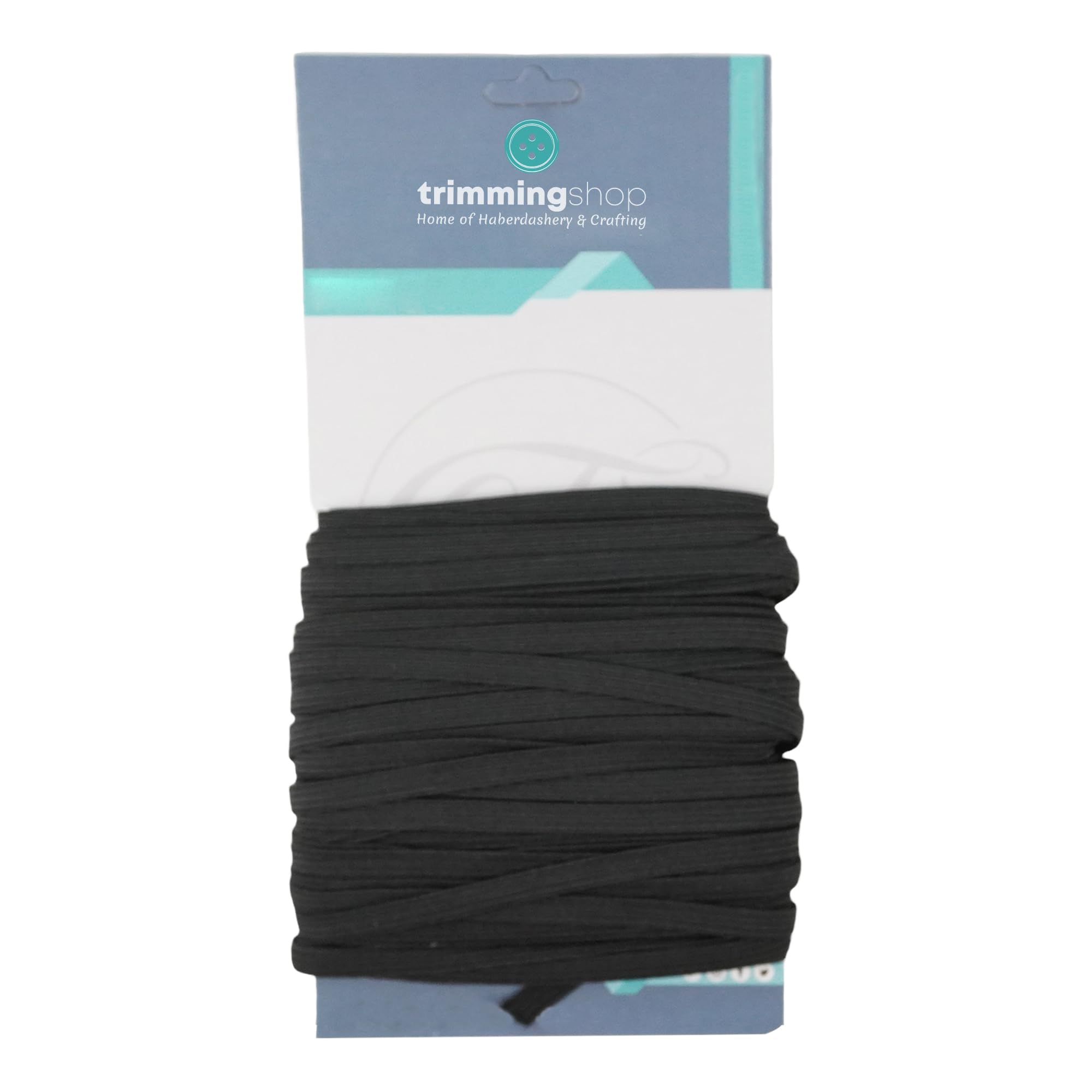 7mm Wide, 10 Metre Long - Black Elastic Ribbon for Sewing and Crafts - Spool of Elastic Flat Band for Clothing - Stretchy Cord for Skirts and Trousers Waistbands