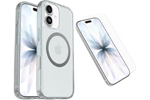OtterBox iPhone 17 (Only) Bundle: Symmetry Clear Series+ Case & Screen Protector - Stardust (Clear/Glitter) - Snaps to MagSaf