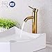 KES cUPC NSF Certified BRASS Faucet Bathroom Sink Brass Single Hole Single Handle Lavatory Faucet Wash Basin Faucet Tap Lead-Free, Titanium Gold, L3100BLF-4