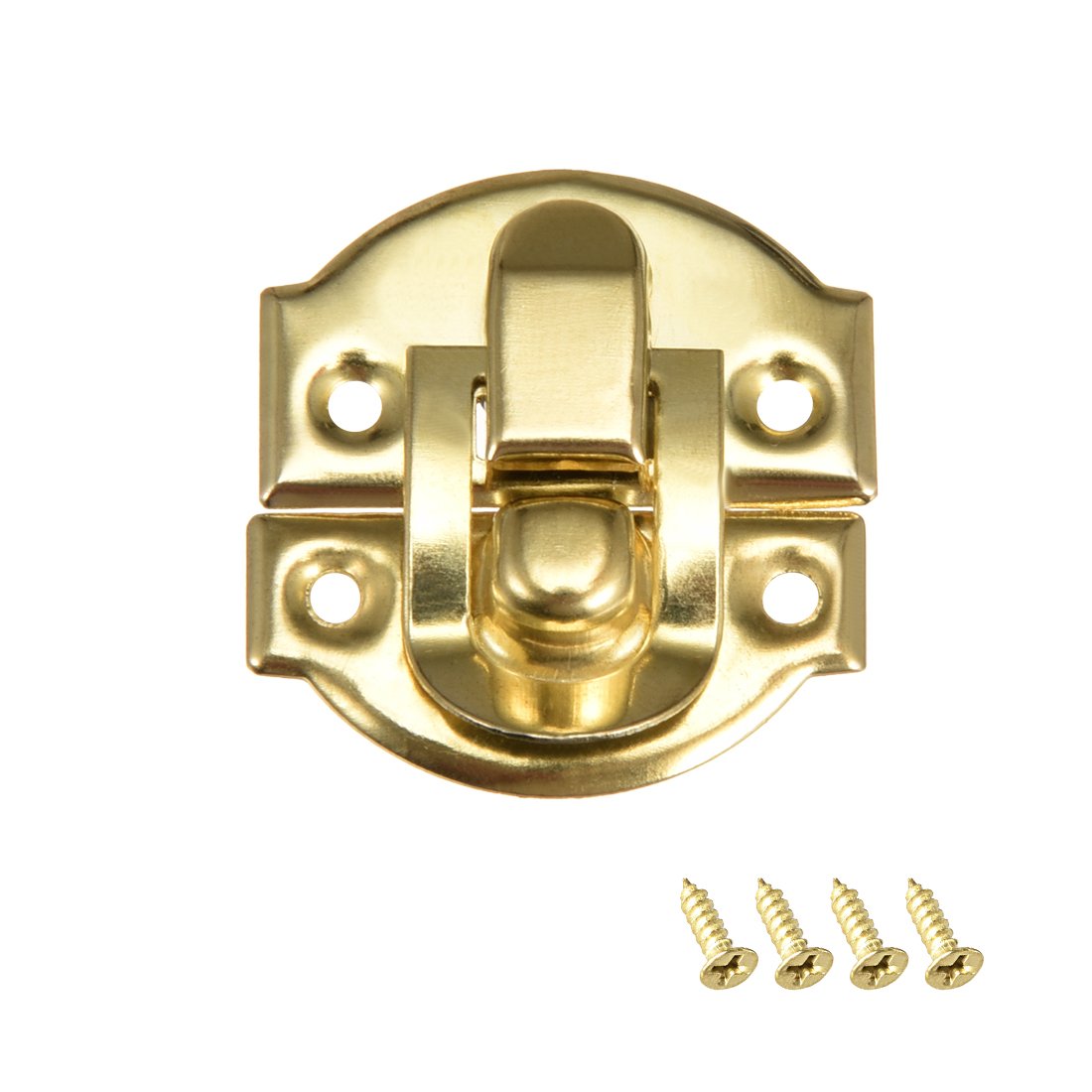 sourcing map Box Latch, Retro Style Small Size Golden Decorative Hasp Jewelry Cases Catch w Screws 10 pcs