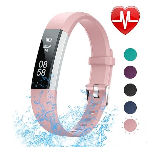 LETSCOM Fitness Tracker with Heart Rate Monitor, Slim Sports Activity  Tracker Watch, Waterproof Pedometer Watch with Sleep Monitor, Step Tracker  for