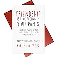 Gonzey Funny Best Friend Birthday Cards,Friendship Is Like Peeing In Your Pants