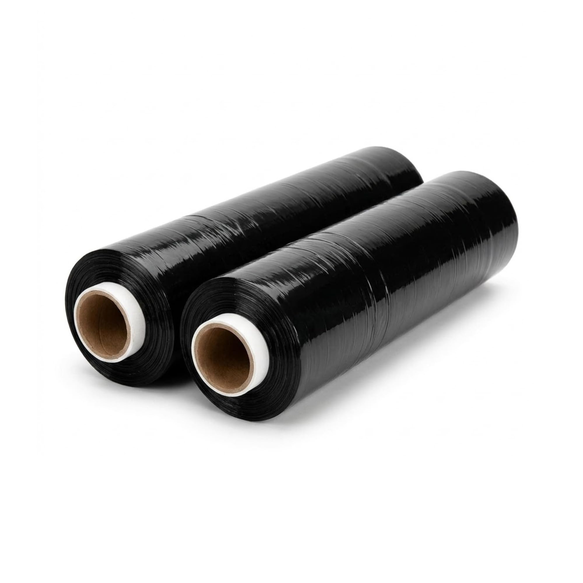 Straame Heavy Duty Strong Pallet Wrap Cling Film Packaging for Industrial, House Moving, Packing, Furniture Wrapping, Storage - Tear Resistant - Water & Moisture Proof 400mm x 250m (Black, 2 Rolls)