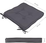 RACE LEAF Garden Chair Cushions Square Pack 4 Dark Gray Waterproof view 2