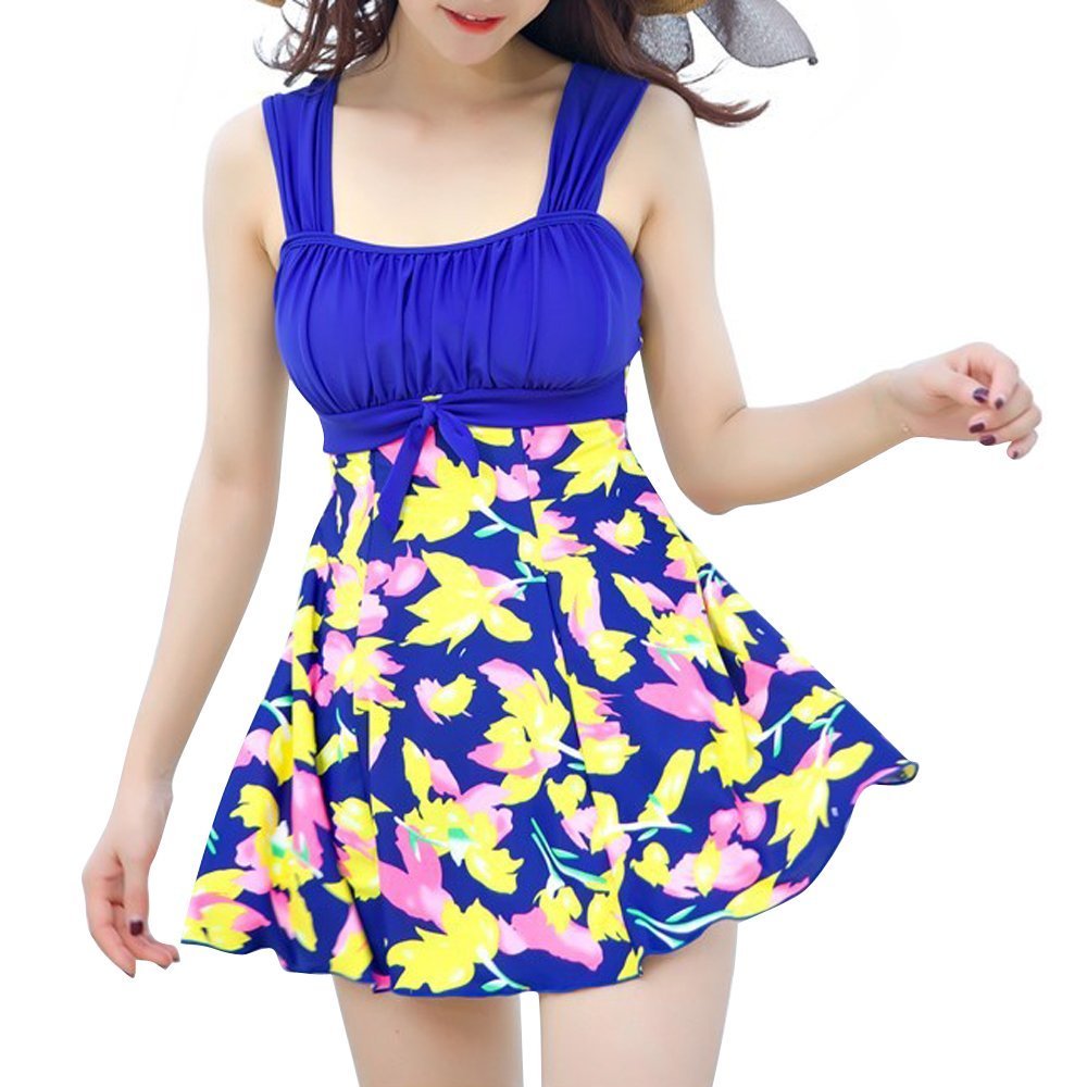 Womens tripe One Piece Swimsuit with Falsies (XS) Clothing