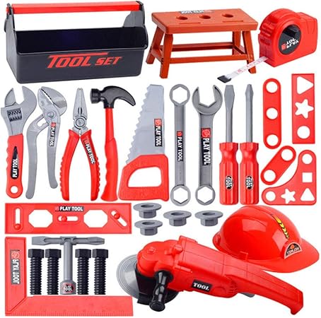 Amazon ままごとセット 大工さん 男の子のおもちゃ 大工さんごっこ 電動ドリル 工具おもちゃ おままごと ごっこ遊び Diy 子供のおもちゃ 知育玩具 誕生日 プレゼント 贈り物 出産祝い 入園お祝い 調理器具 食器 おもちゃ