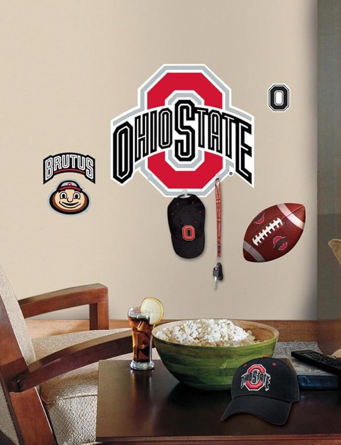 Ohio State Peel & Stick Giant Wall Decal w/Hooks 18 x 16in