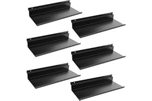 Daanxw 6 Pack 12.5 Inch X 5 Inch Metal Slatwall Shelves,Slat Wall Hanging Shelf Accessories, Heavy Duty Slatwall Shelf for Ga