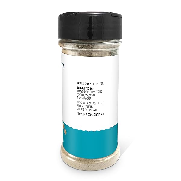 AMAZON GROCERY, GROUND WHITE PEPPER, 3 OZ