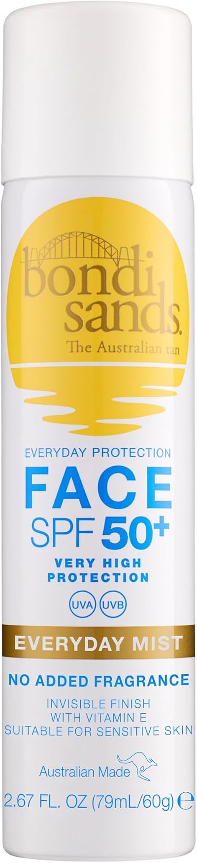 Bondi Sands SPF 50+ Fragrance Free Face Sunscreen Mist 79 mL Broad Spectrum