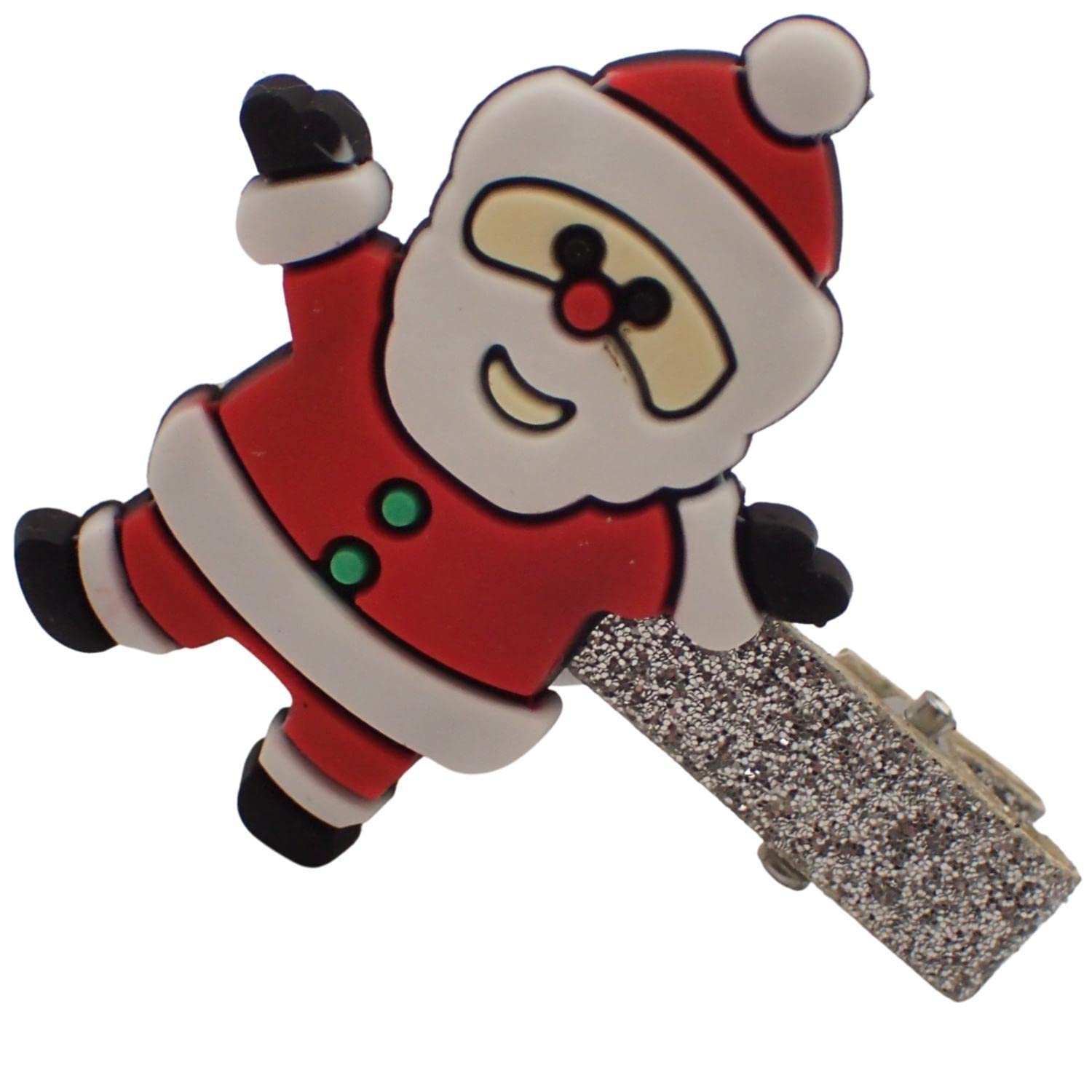 Topkids Accessories Christmas Hair Clips for Girls Hair Clips Women Festive Themed Crocodile Clips Hair Pairs and Single Small Hair Clips Christmas Polar Bear and Penguin Curl Clips (Small Santa)