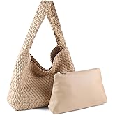 LIKEBAG Women Vegan Leather Handmade Tote Bag Large Shoulder Top-handle Bag All-Match Underarm Bag with Purse Beach Handbag