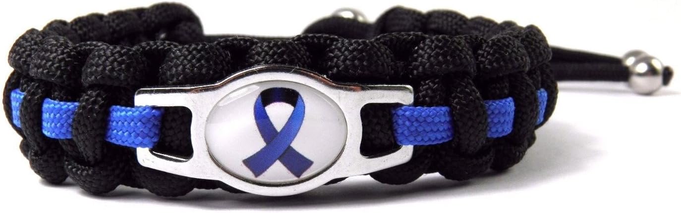 Paracord Bracelet Thin Blue Line Police Men Women Child Bracelet Adjustable Stainless Steel Charm
