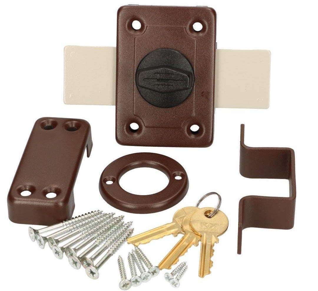 KOTARBAU Screw-On Lock 140 mm Box Lock Door Lock Profile Cylinder Lock Garage Lock Gate Lock Brown Top