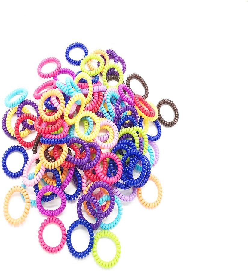 Shuny 60 PCS No Crease Spiral Hair Ties,Hair ring,Spiral Random Color Women Hair Bobble Ring Bobbles Bands,No Damage Hair Band Ponytail Holder