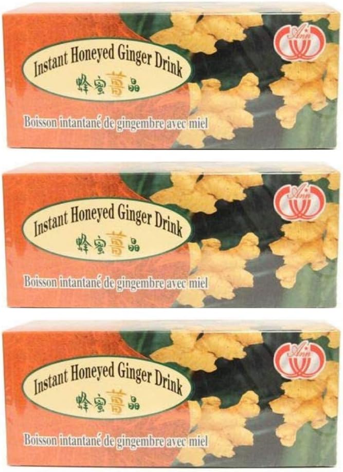 Pack of 60 Instant Chinese Ginger Tea Bags, Ann Instant Honeyed Ginger