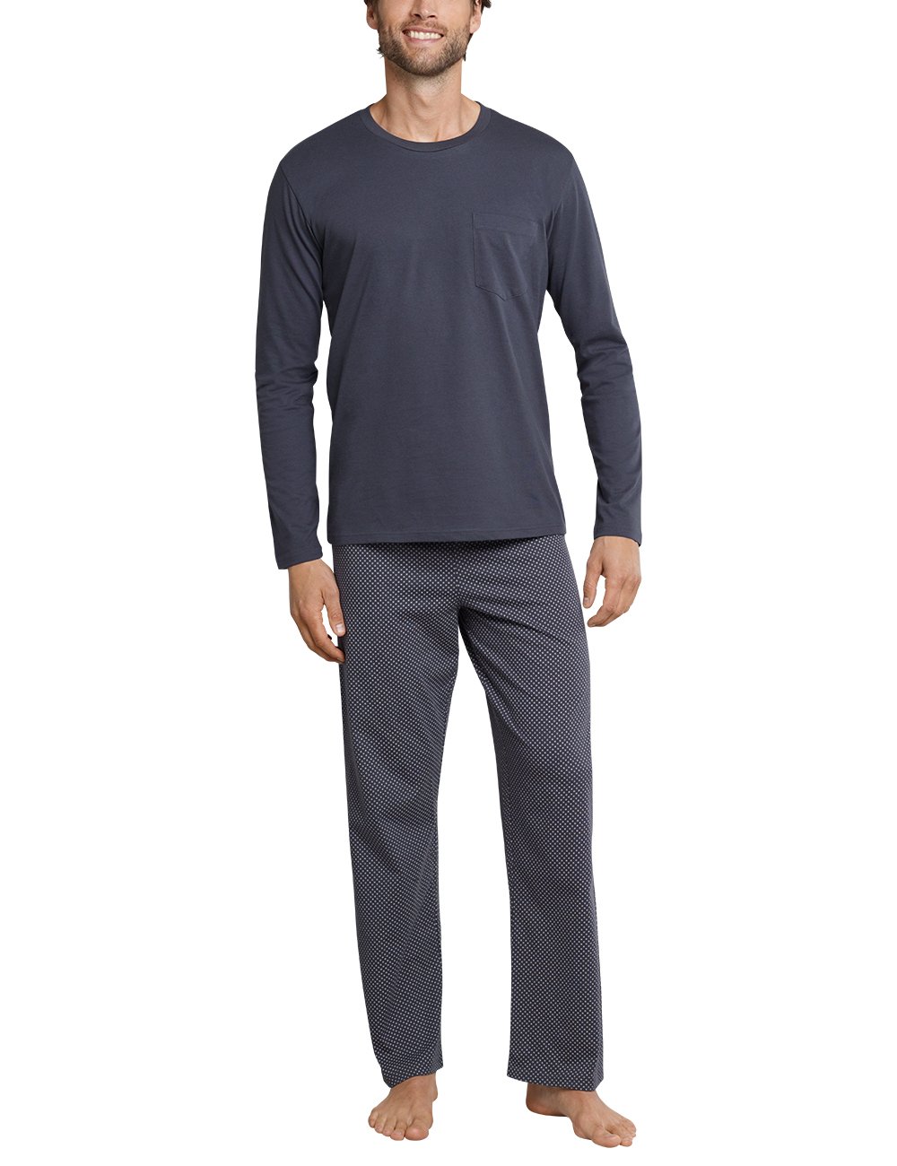 OCHENTA Herren weiche Baumwolle gewebt Schlaf-Pyjama-Lounge Schlauch