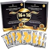 24K Gold Under Eye Patches – Eye Masks for Puffy Eyes & Dark Circles, Under Eye Treatment for Hydration & Brightening, Eye Care Skincare – 32 Pairs