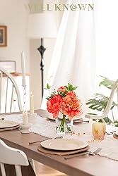 WELL KNOWN Artificial Flowers in Glass Vase with