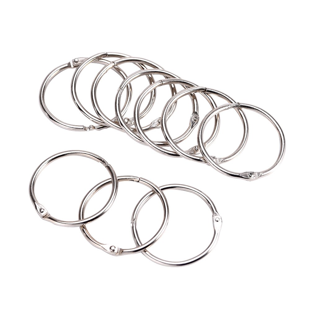 eBoot 10 Pieces 1.5 Inch Metal Rings for Book Binder Loose Leaves, Silver