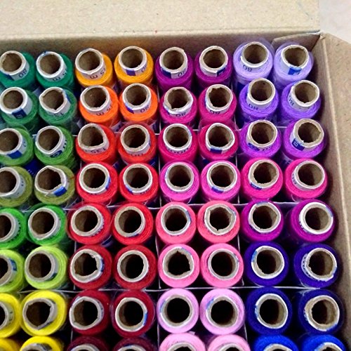 Assorted SET LOT of 100 Tubes Spools 100% Spun Polyester 2 ply Sewing Machine Thread Yarn