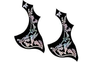 ALMENCLA 2pcs Acoustic Folk Guitar Pickguard Hummingbird Anti-scratch, Silver Flower