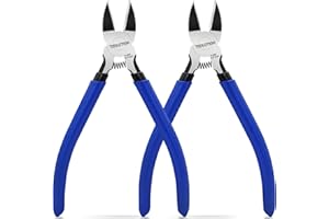 TOOLUTION Wire Cutters for Artificial Flowers - 2 Pack Wire Snips 6" Side Cutting Pliers Spring Loaded - Floral Wire Cutter f