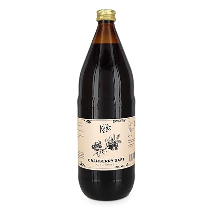 KoRo | Bio Cranberry Saft | 1 Liter | 100% Direktsaft Aus Cranberries | Ohne Zuckerzusatz | Glasflasche | Vorteilspreis