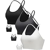 RUNNING GIRL Sports Bras for Women,Sexy Crisscross Back Seamless Padded Sports Bra Medium Support with Removable Pads